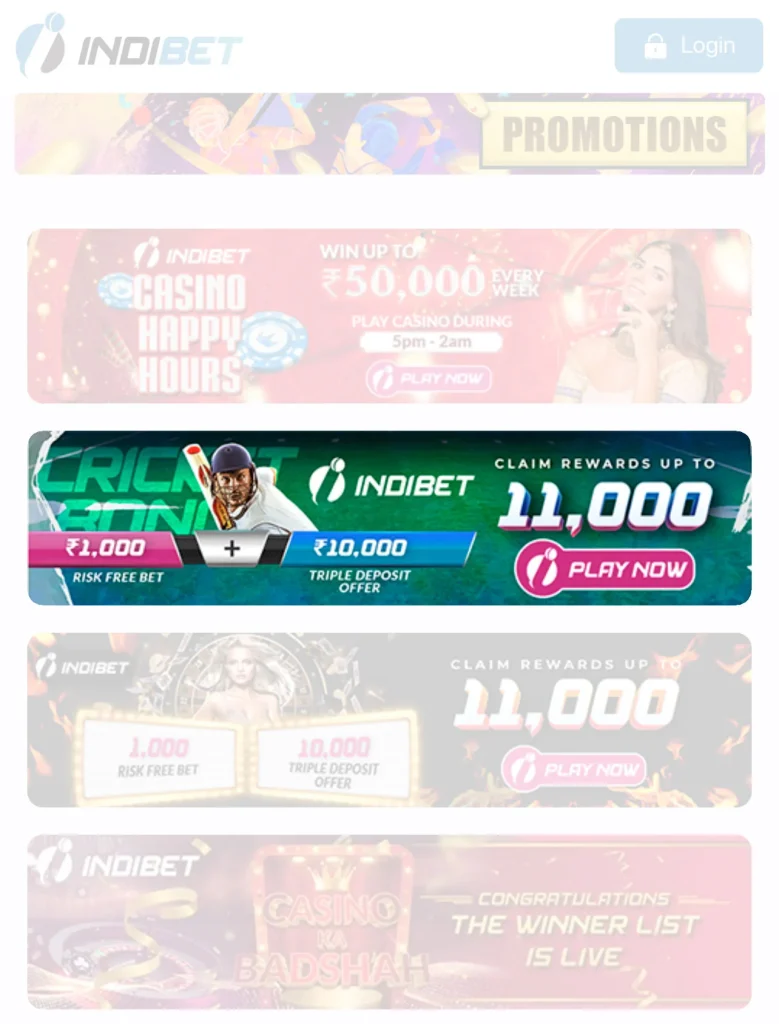 Bonus at Indibet app